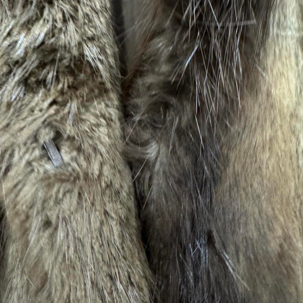 Vintage 1960s full-length Canadian beaver fur coat with rich natural striping - Picture 4 of 8